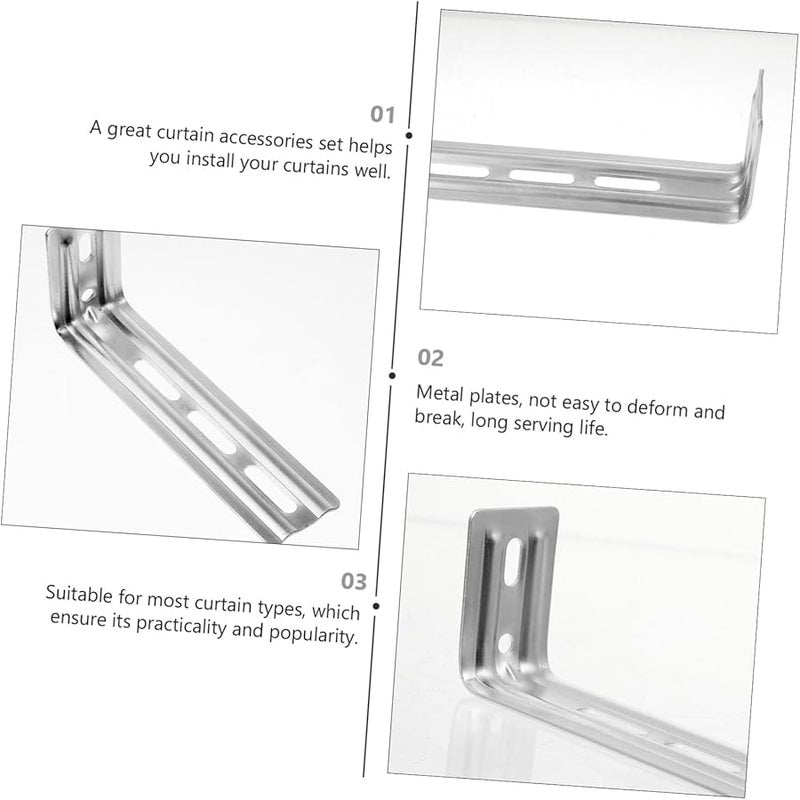 6Pcs Heavy Duty Curtain Rod Repair Brackets Easy DIY Installation Universal Fit - Image 5